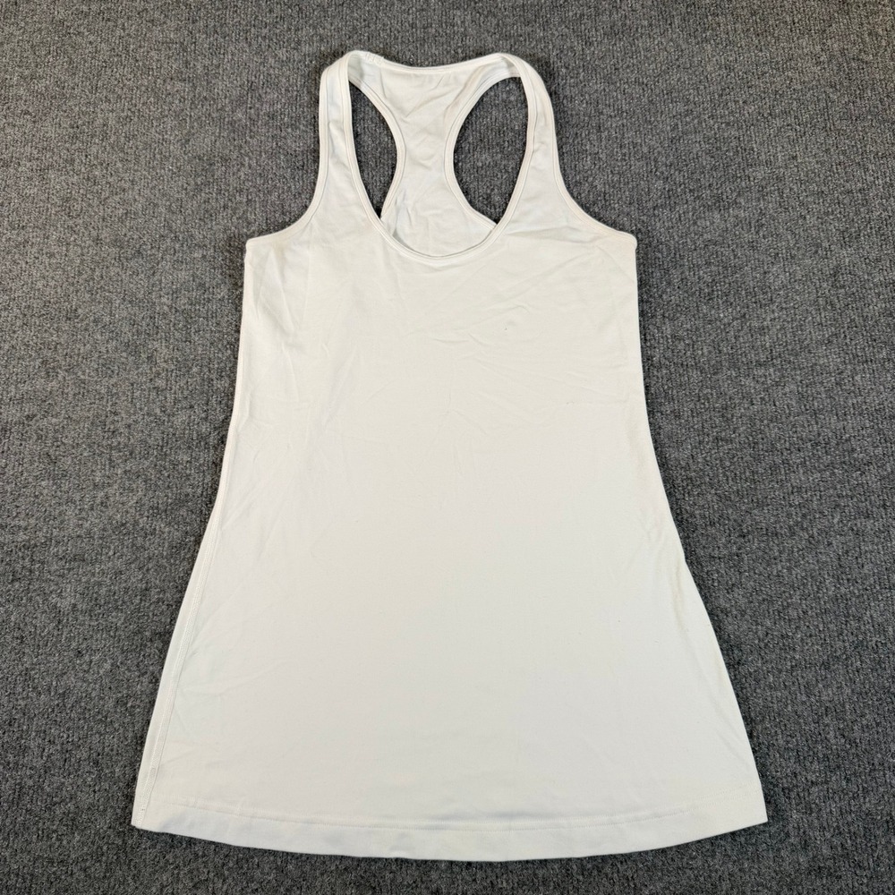 Lululemon White Racerback Athletic Tank Top Womens Stretch Yoga Gym Shirt‎ #3473